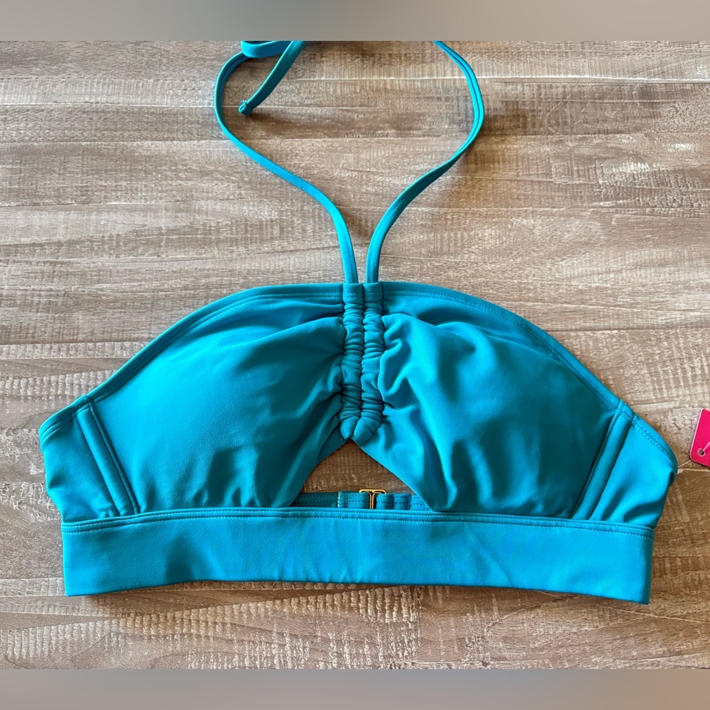 Xhilaration Aqua Green Halter Bikini Swim Top NWT